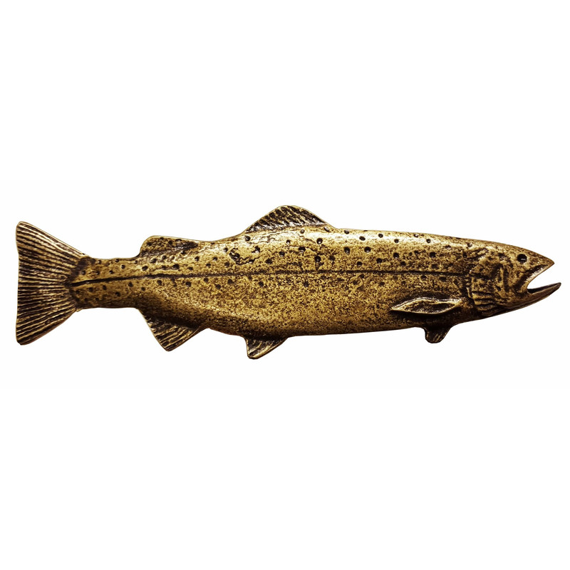 Long Trout Pull, Right, Antique Brass, Model 319AB